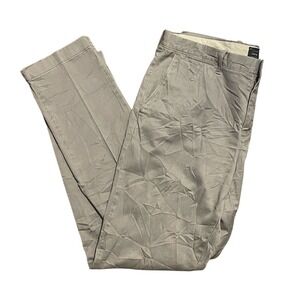 J Crew Pants Mens 34x34 Gray Chino‎ Cotton Slacks Trousers Business Career